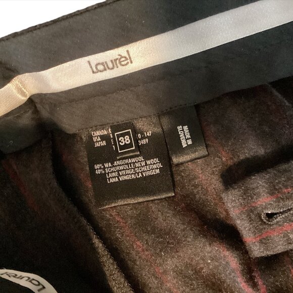 VINTAGE Laurèl 2 pc Pin Stripe Pant Suit, Sz 38, Dark Grey, Burgundy - Picture 9 of 12